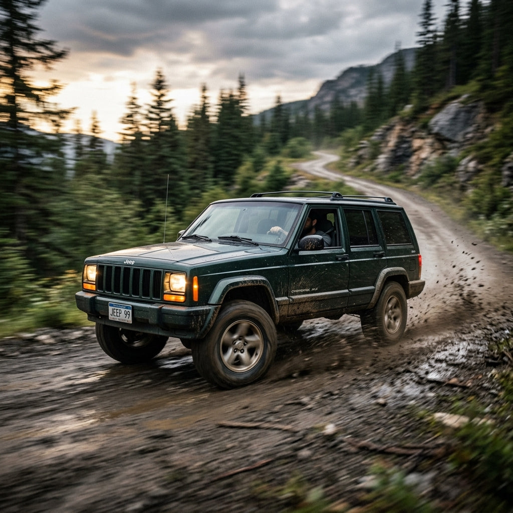 Action Shot: Jeep Cherokee Driving Fast