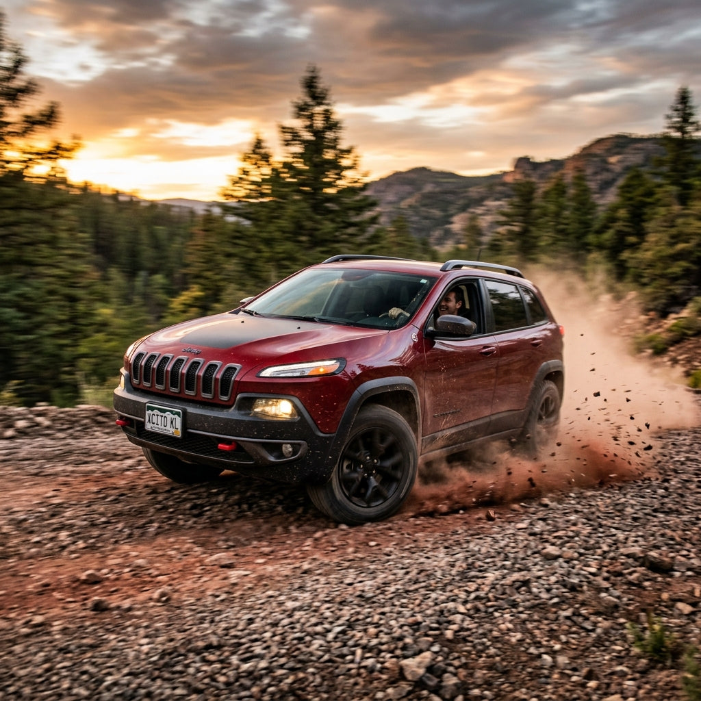 Action Shot: Jeep Cherokee Driving Fast