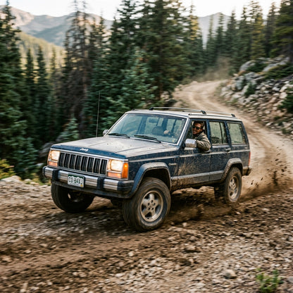 Action Shot: Jeep Cherokee Driving Fast