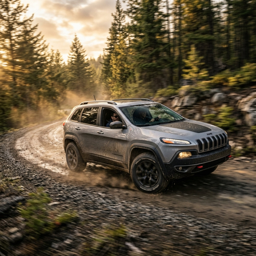 Action Shot: Jeep Cherokee Driving Fast
