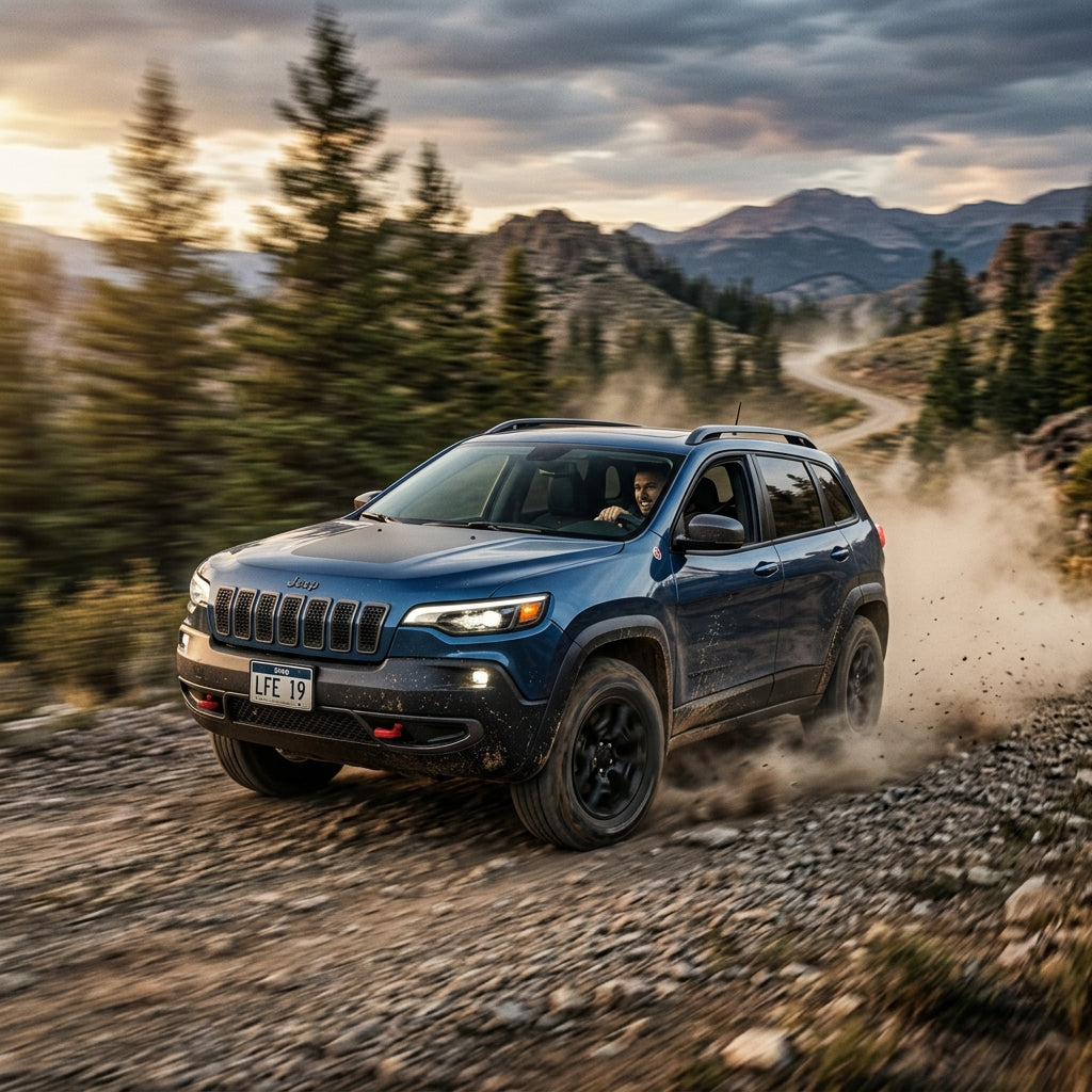 Action Shot: Jeep Cherokee Driving Fast