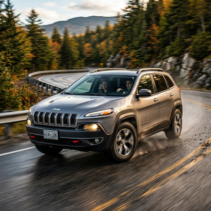 Action Shot: Jeep Cherokee Driving Fast