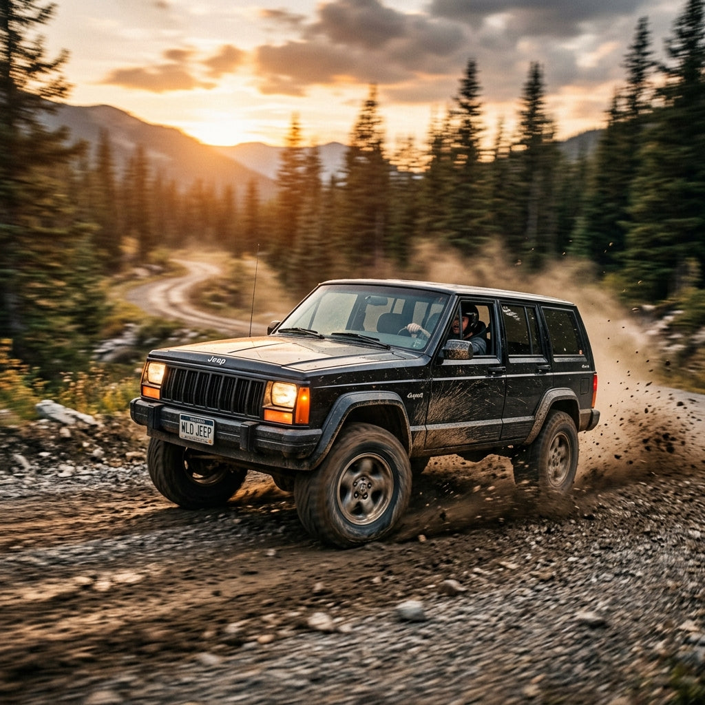 Action Shot: Jeep Cherokee Driving Fast