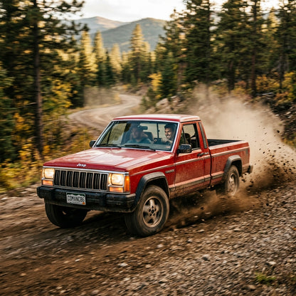 Action Shot: Jeep Comanche Driving Fast