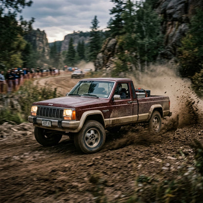 Action Shot: Jeep Comanche Driving Fast