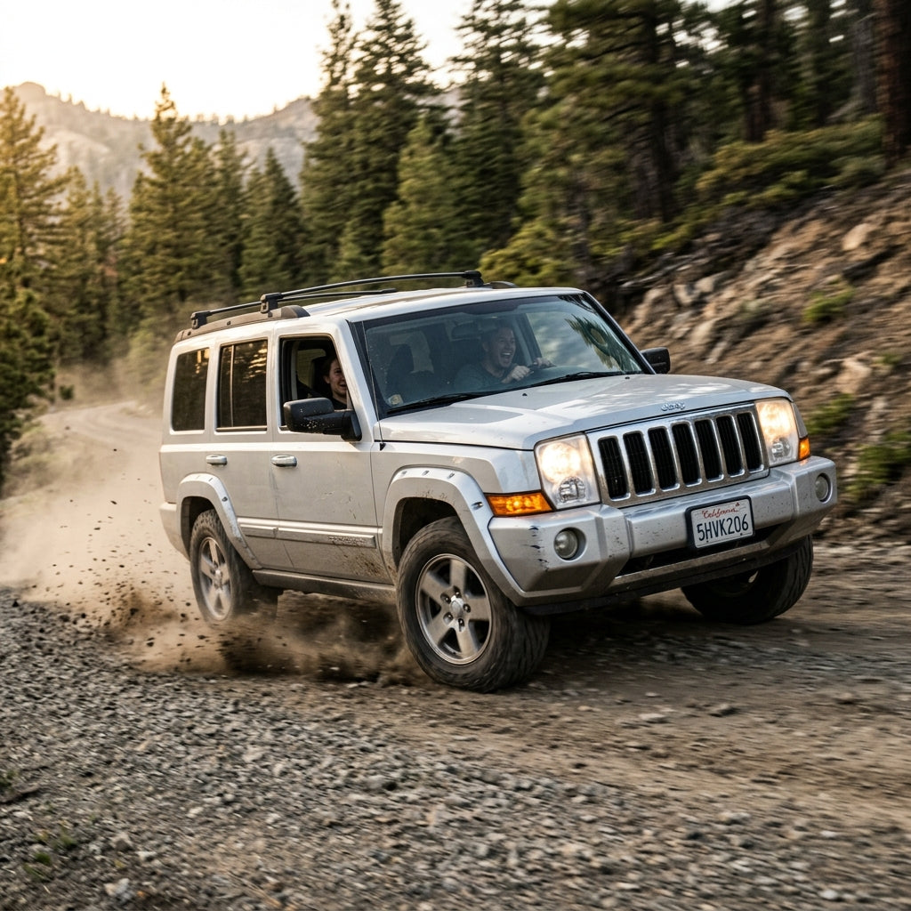 Action Shot: Jeep Commander Driving Fast