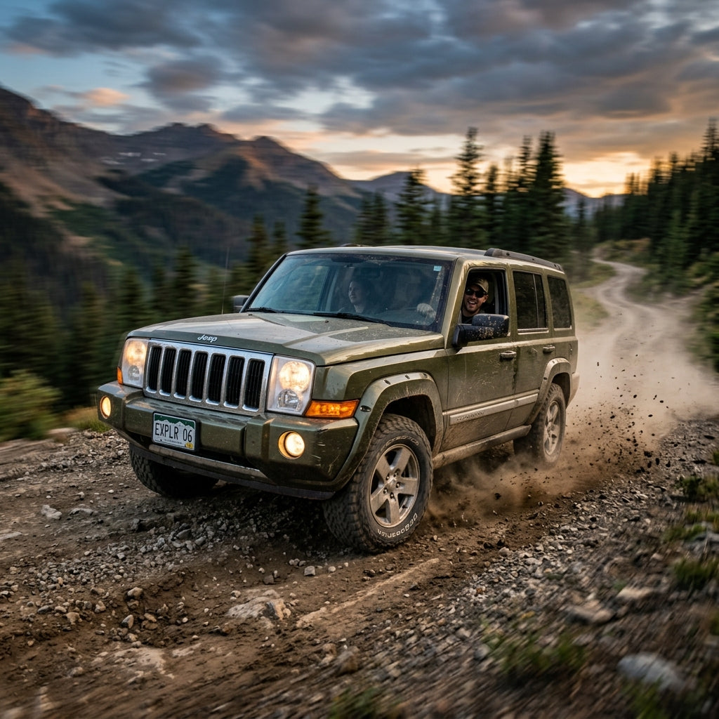 Action Shot: Jeep Commander Driving Fast