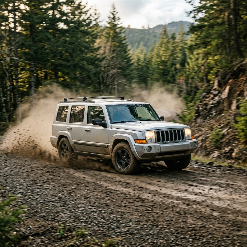 Action Shot: Jeep Commander Driving Fast