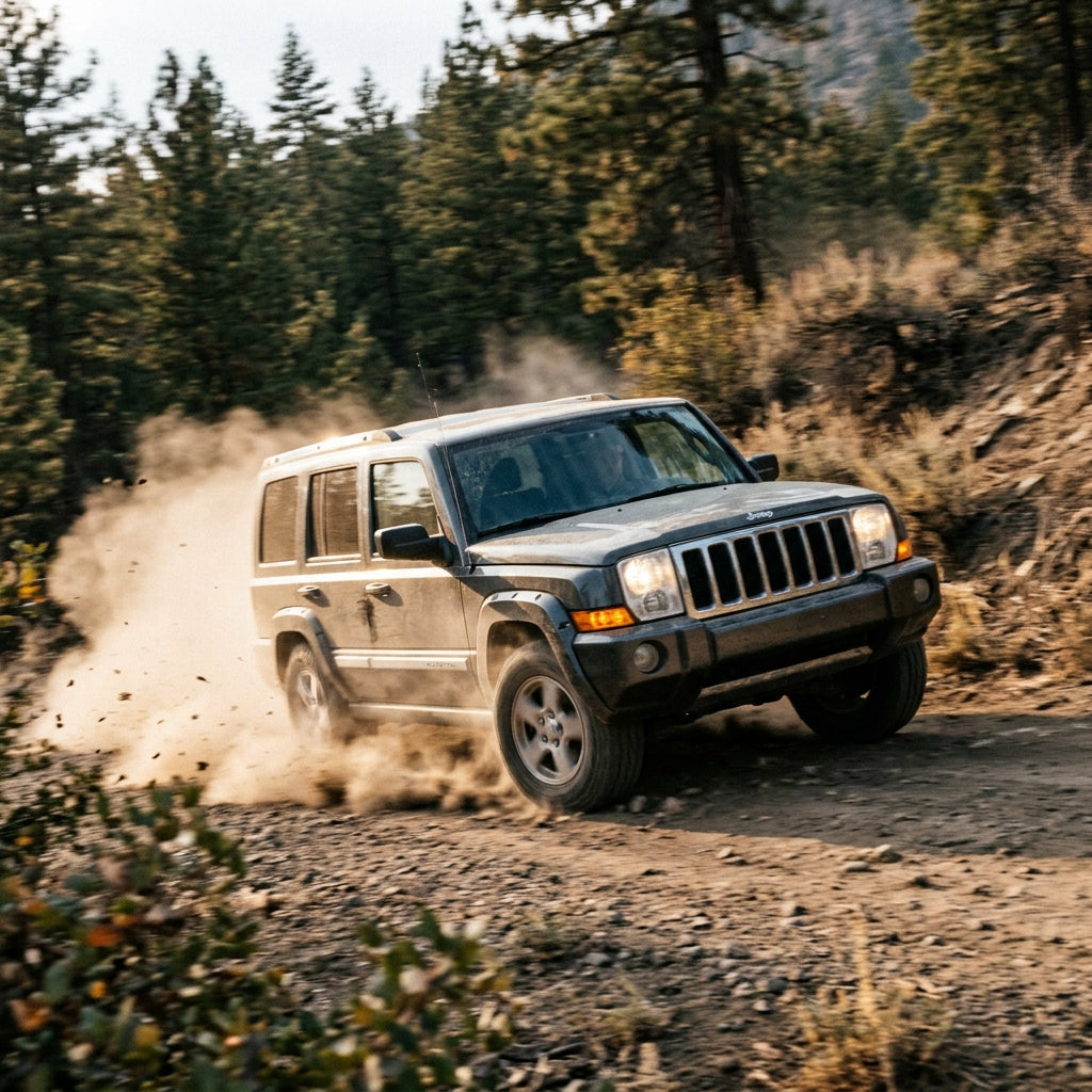 Action Shot: Jeep Commander Driving Fast