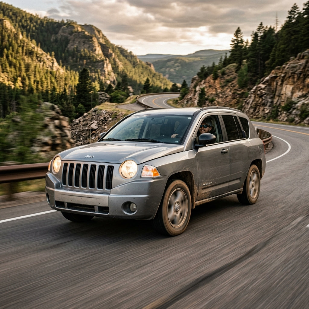 Action Shot: Jeep Compass Driving Fast