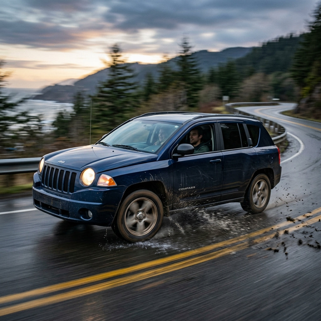 Action Shot: Jeep Compass Driving Fast
