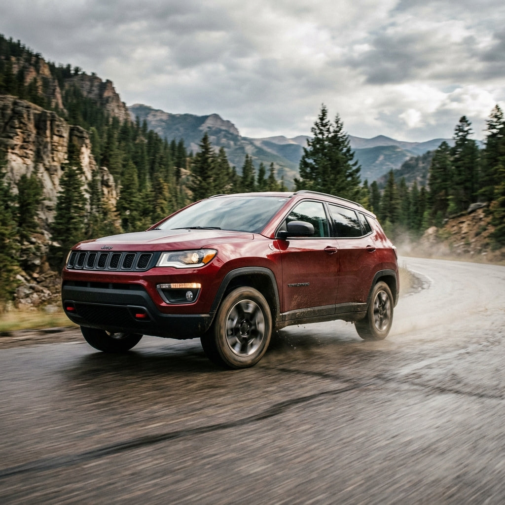 Action Shot: Jeep Compass Driving Fast