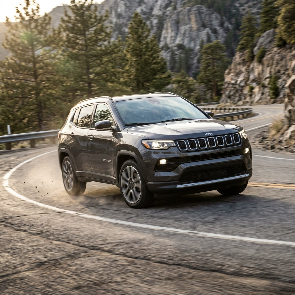 Action Shot: Jeep Compass Driving Fast