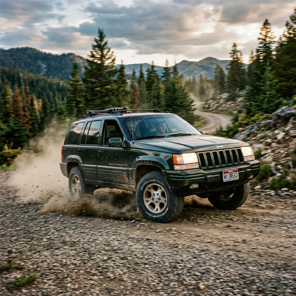 Action Shot: Jeep Grand Cherokee Driving Fast