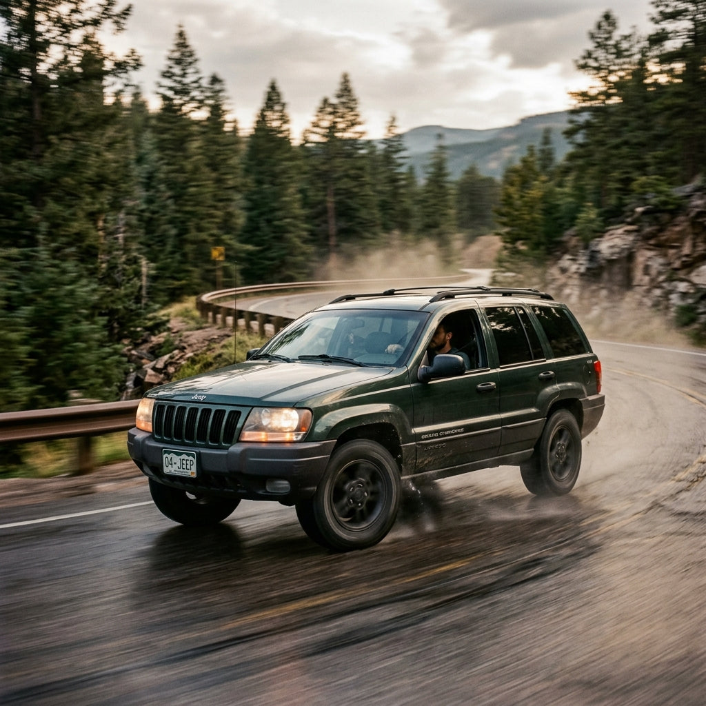 Action Shot: Jeep Grand Cherokee Driving Fast