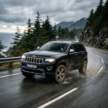 Action Shot: Jeep Grand Cherokee Driving Fast
