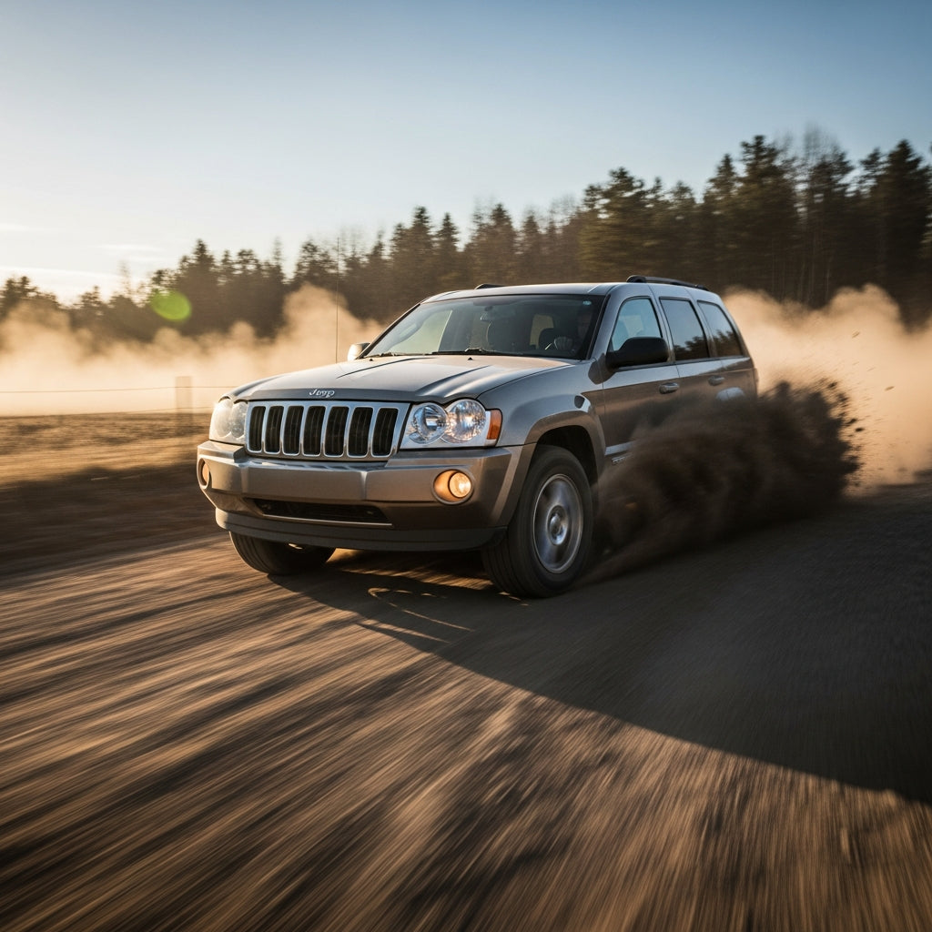 Action Shot: Jeep Grand Cherokee Driving Fast
