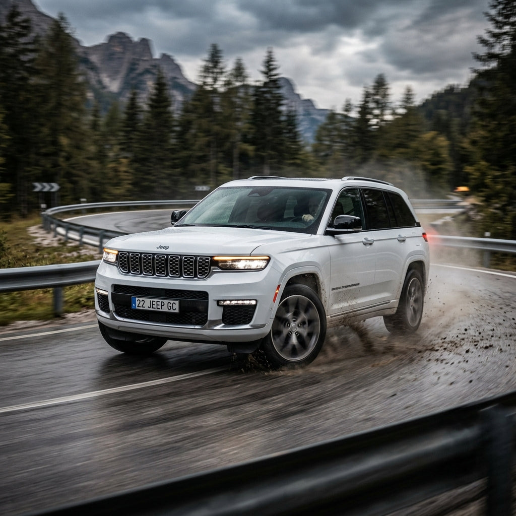 Action Shot: Jeep Grand Cherokee Driving Fast
