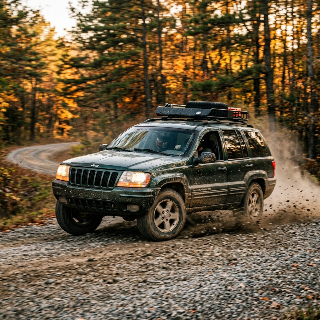 Action Shot: Jeep Grand Cherokee Driving Fast