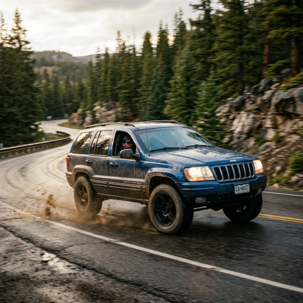 Action Shot: Jeep Grand Cherokee Driving Fast