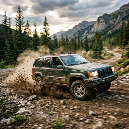 Action Shot: Jeep Grand Cherokee Driving Fast