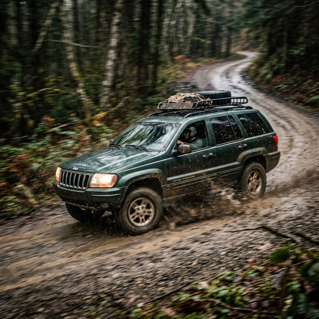 Action Shot: Jeep Grand Cherokee Driving Fast