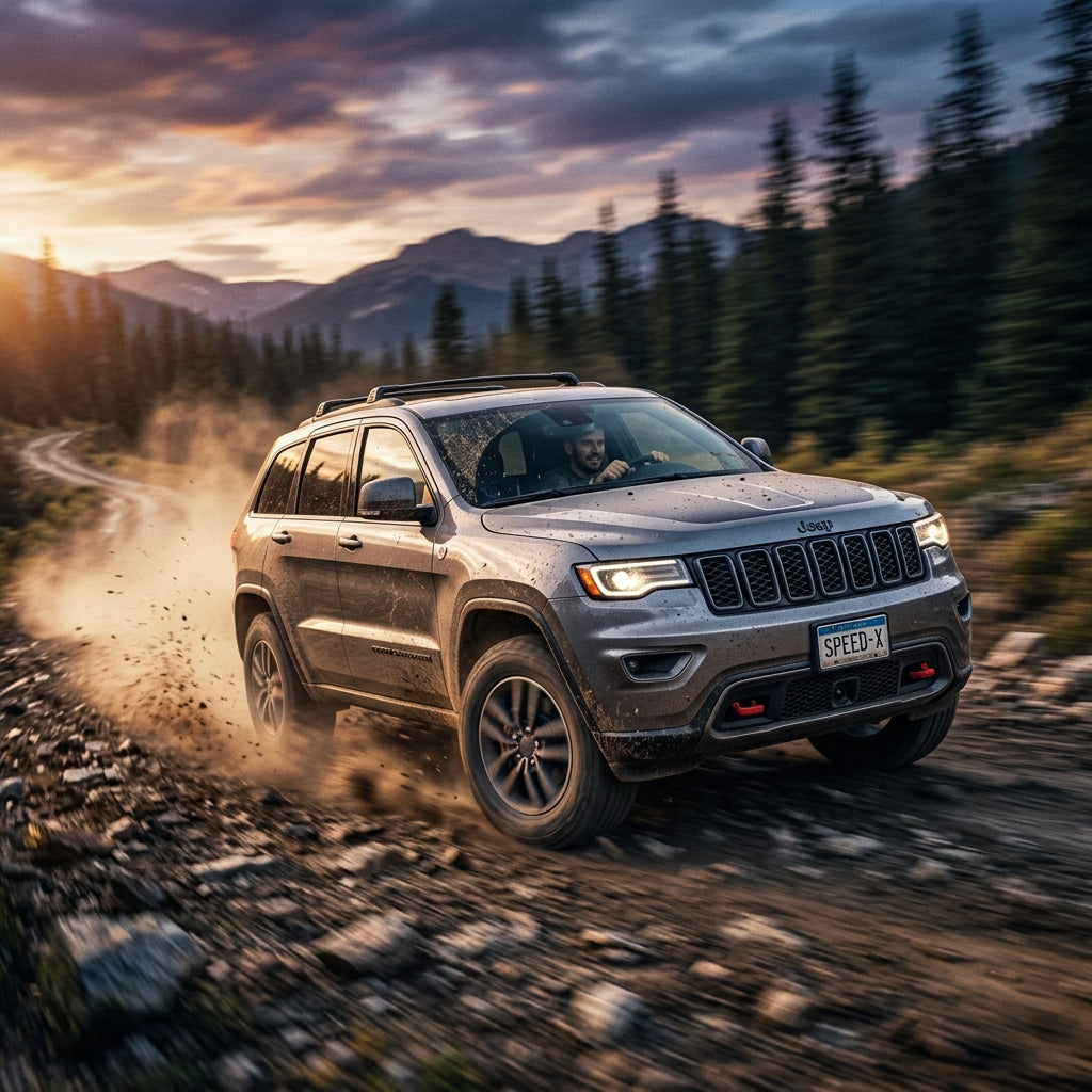 Action Shot: Jeep Grand Cherokee Driving Fast