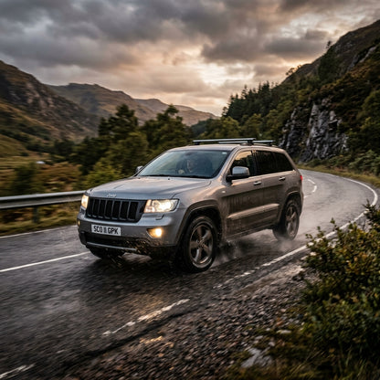 Action Shot: Jeep Grand Cherokee Driving Fast