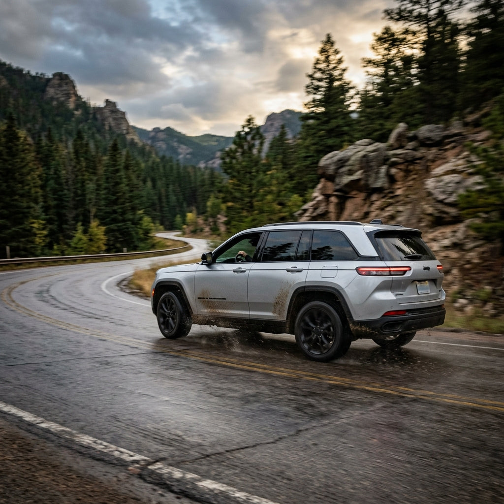 Action Shot: Jeep Grand Cherokee Driving Fast