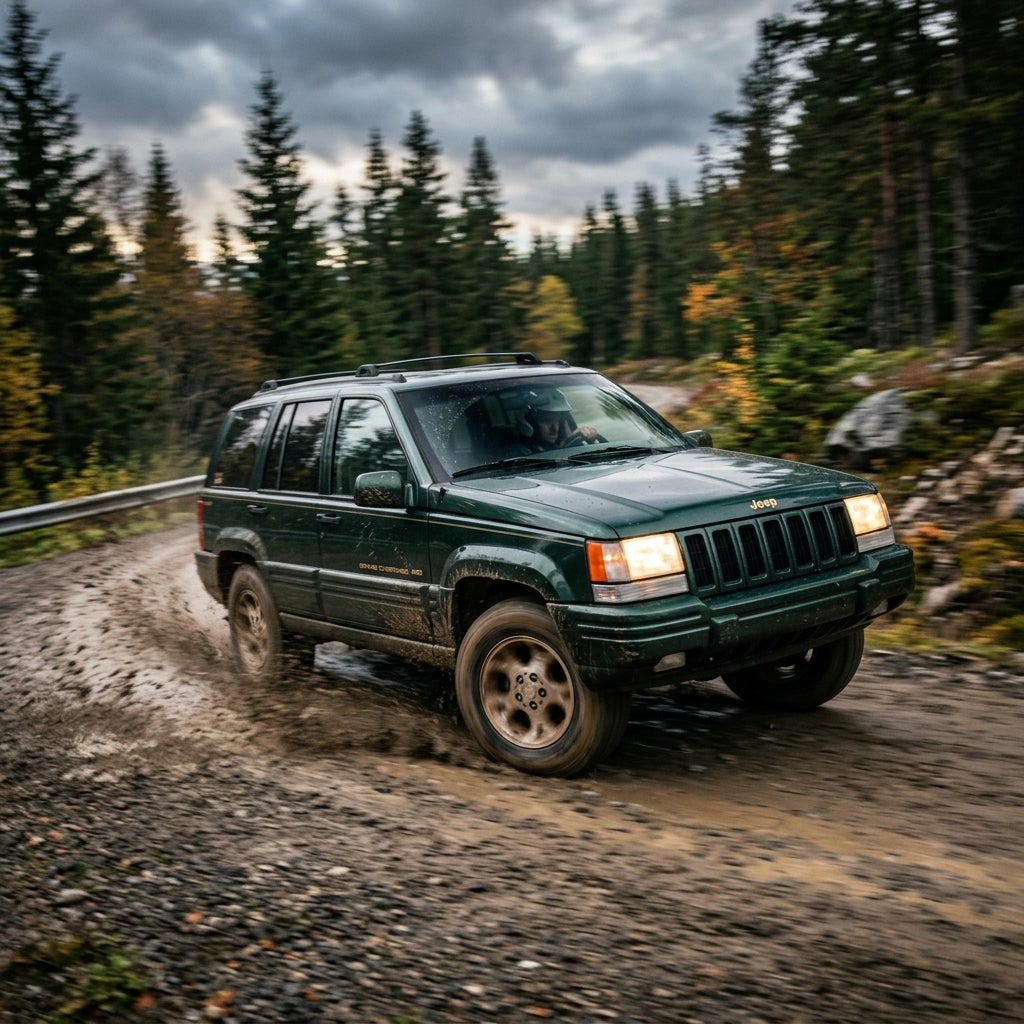 Action Shot: Jeep Grand Cherokee Driving Fast