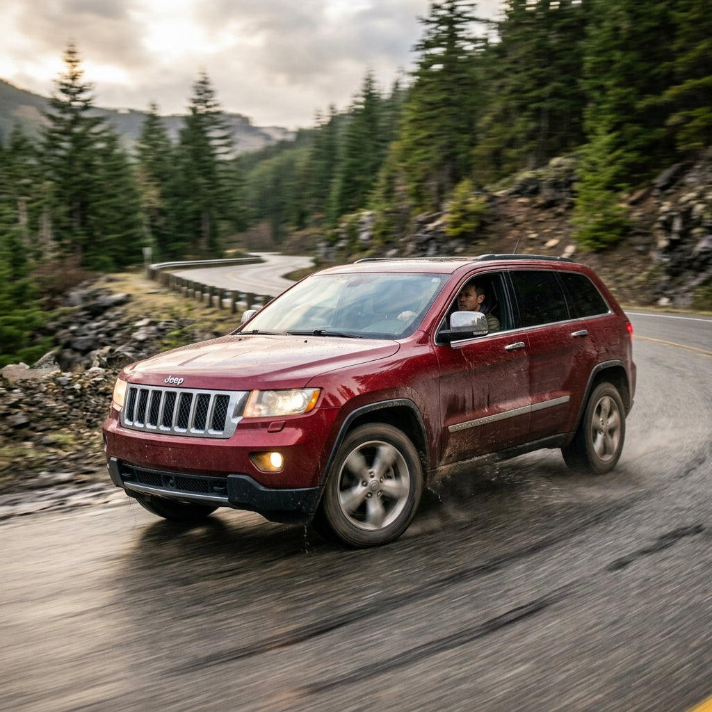 Action Shot: Jeep Grand Cherokee Driving Fast