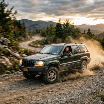 Action Shot: Jeep Grand Cherokee Driving Fast