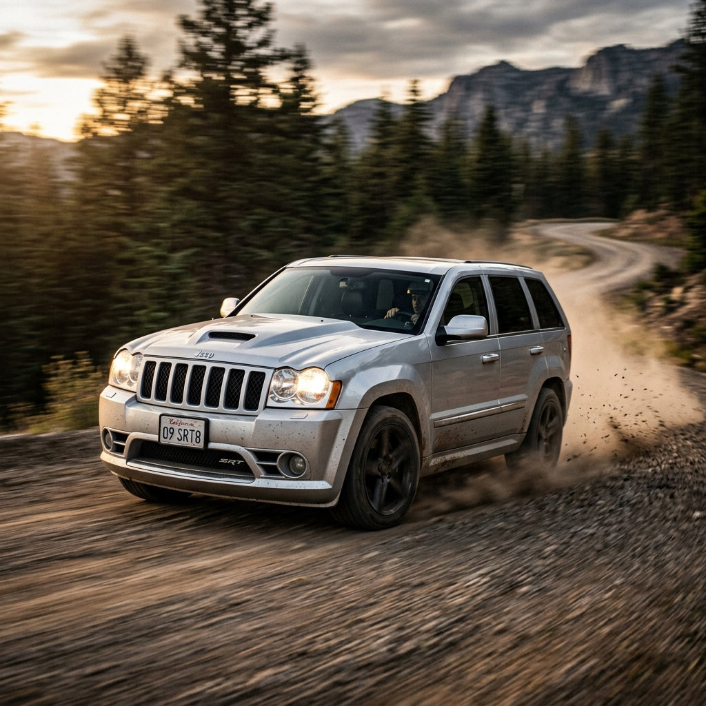 Action Shot: Jeep Grand Cherokee Driving Fast
