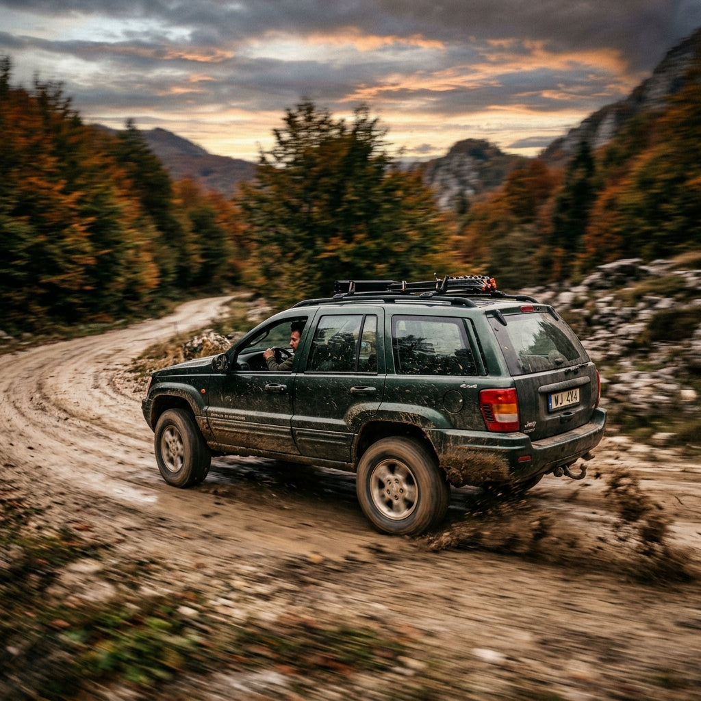 Action Shot: Jeep Grand Cherokee Driving Fast