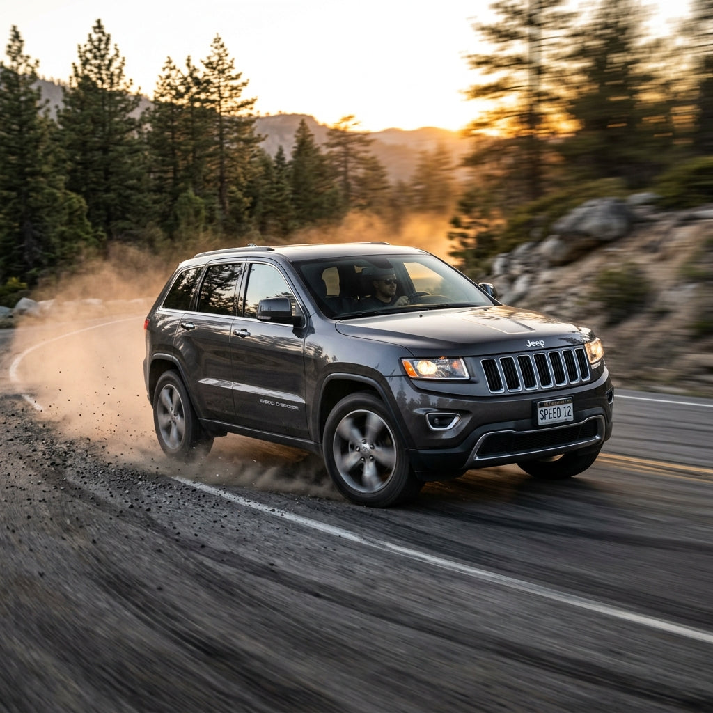 Action Shot: Jeep Grand Cherokee Driving Fast