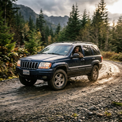 Action Shot: Jeep Grand Cherokee Driving Fast