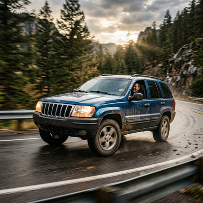 Action Shot: Jeep Grand Cherokee Driving Fast