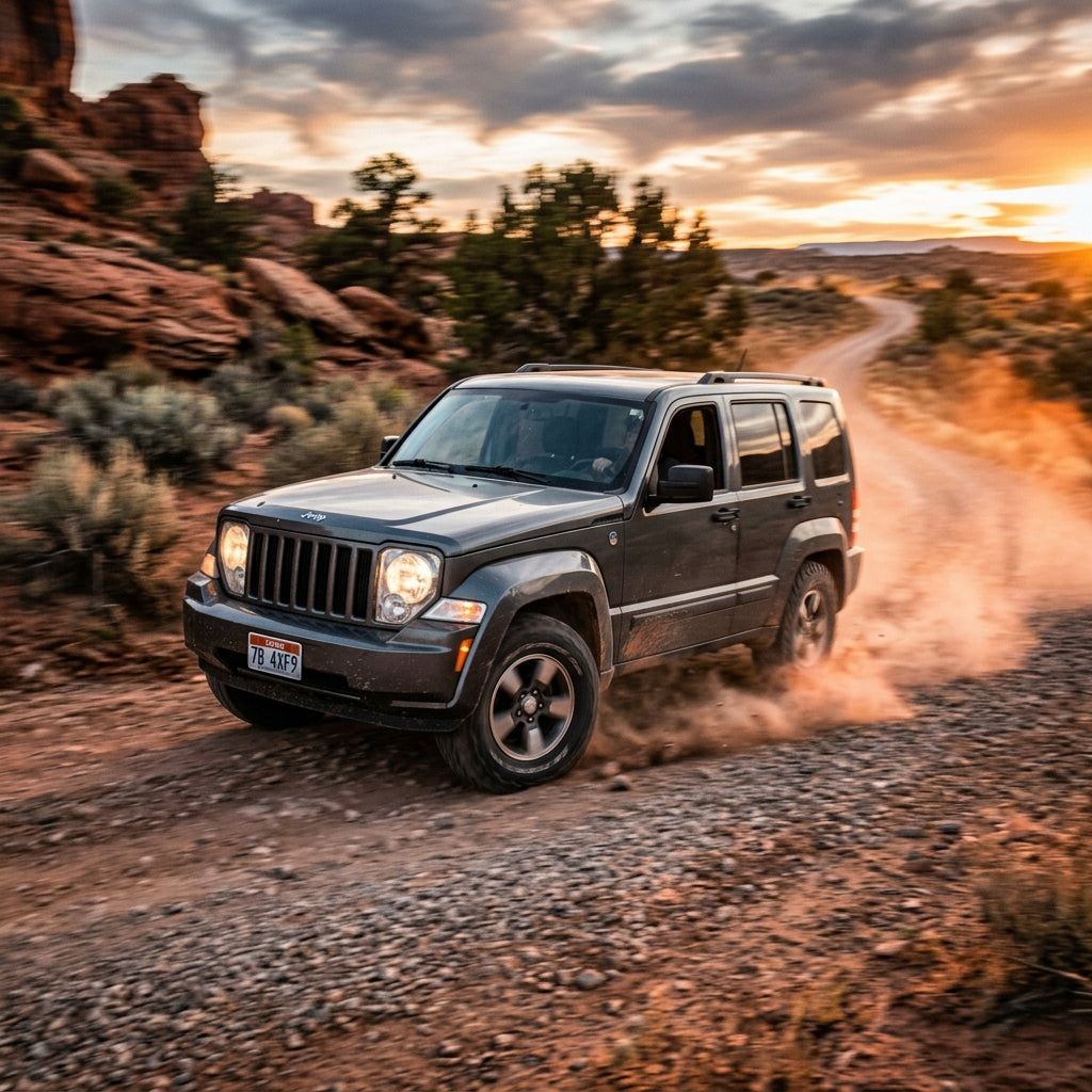 Action Shot: Jeep Liberty Driving Fast