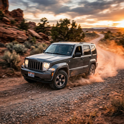 Action Shot: Jeep Liberty Driving Fast