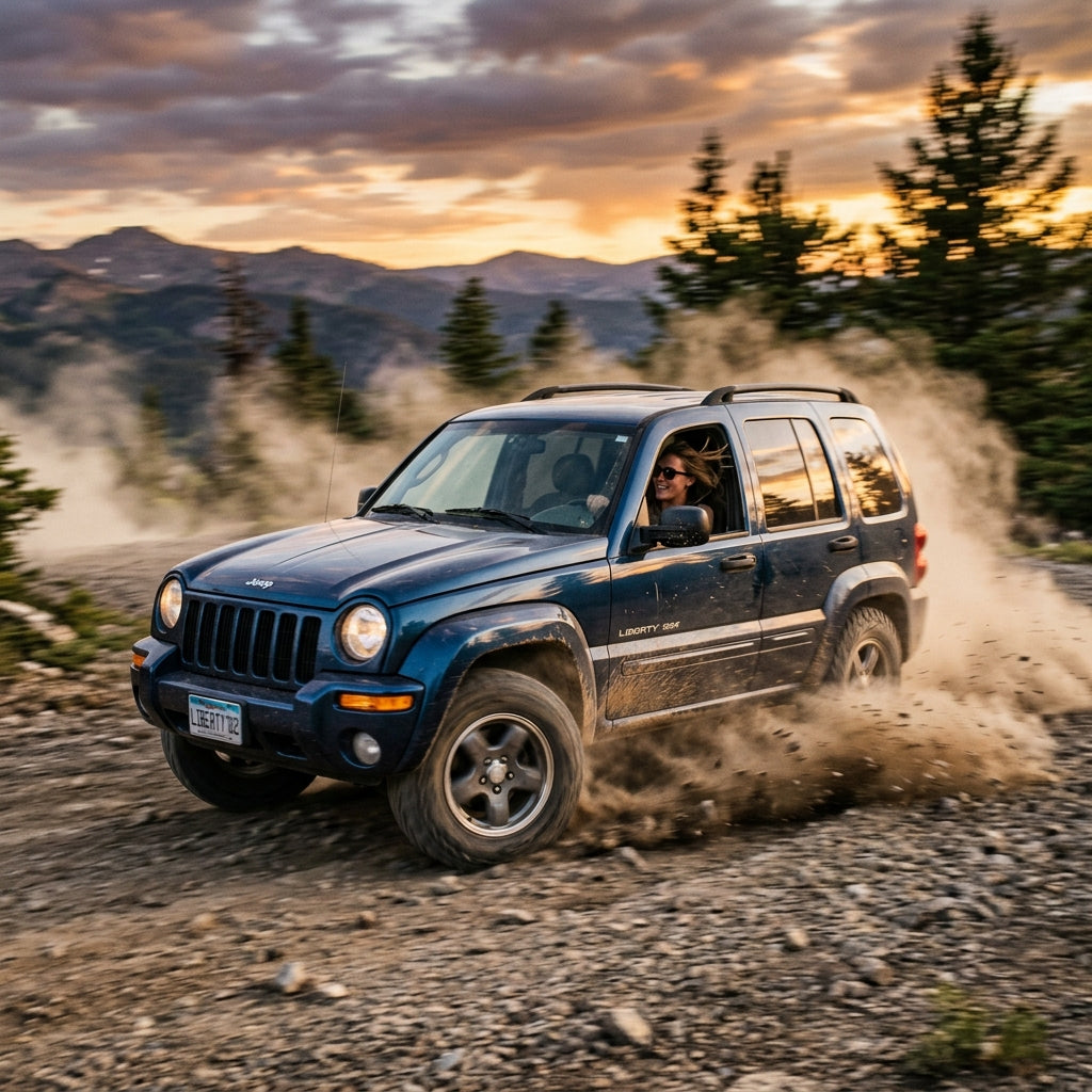 Action Shot: Jeep Liberty Driving Fast