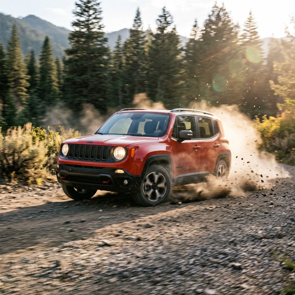 Action Shot: Jeep Renegade Driving Fast