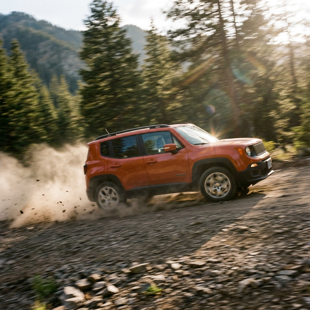 Action Shot: Jeep Renegade Driving Fast