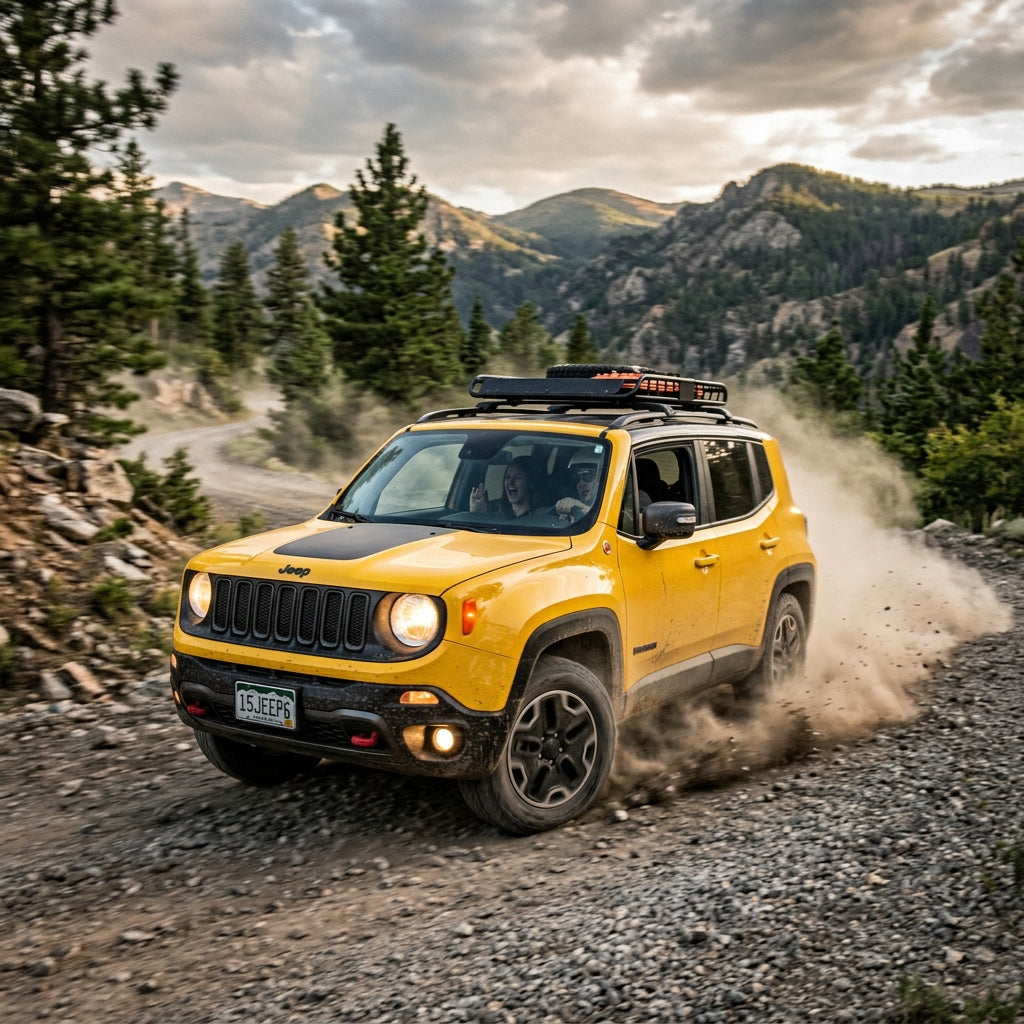 Action Shot: Jeep Renegade Driving Fast