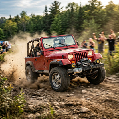 Action Shot: Jeep Wrangler Driving Fast
