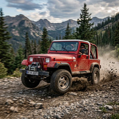 Action Shot: Jeep Wrangler Driving Fast