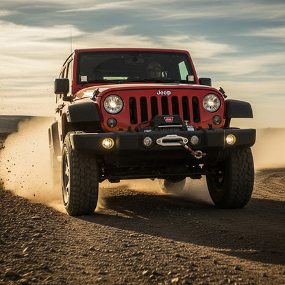 Action Shot: Jeep Wrangler  Driving Fast