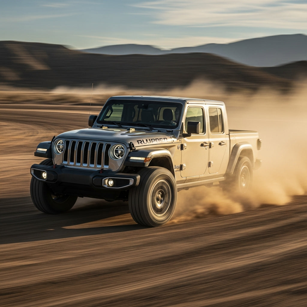 Action Shot: Jeep Wrangler, Gladiator Driving Fast