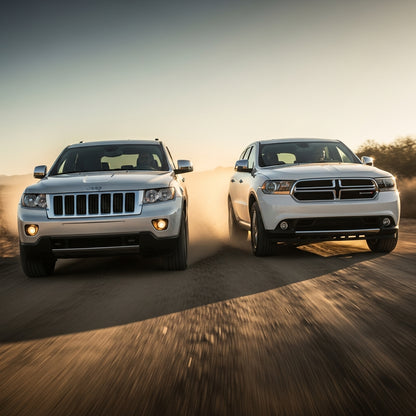 Action Shot: Jeep, Dodge Grand Cherokee, Durango Driving Fast