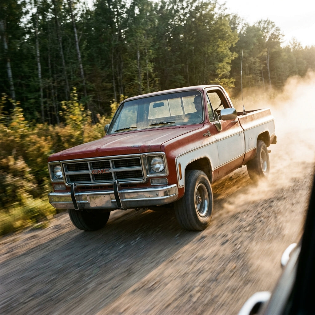Action Shot: GMC C/K Trucks Driving Fast