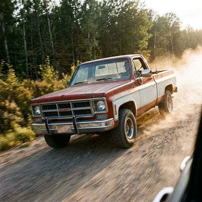 Action Shot: GMC C/K Trucks Driving Fast